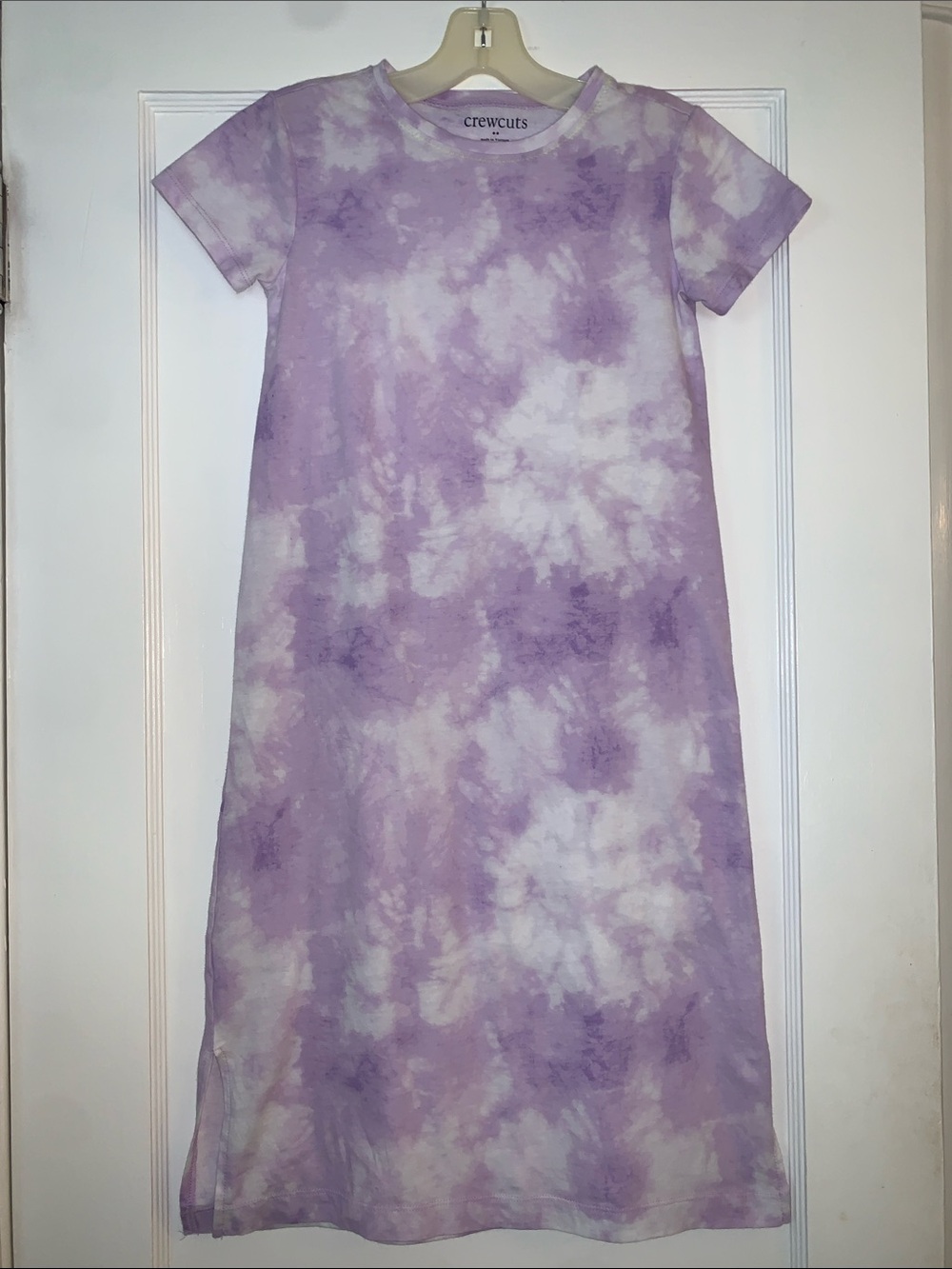 Crewcuts Lilac & White Tie-Dye Short Sleeve Knit Dress 10 EUC Maxi Dress
